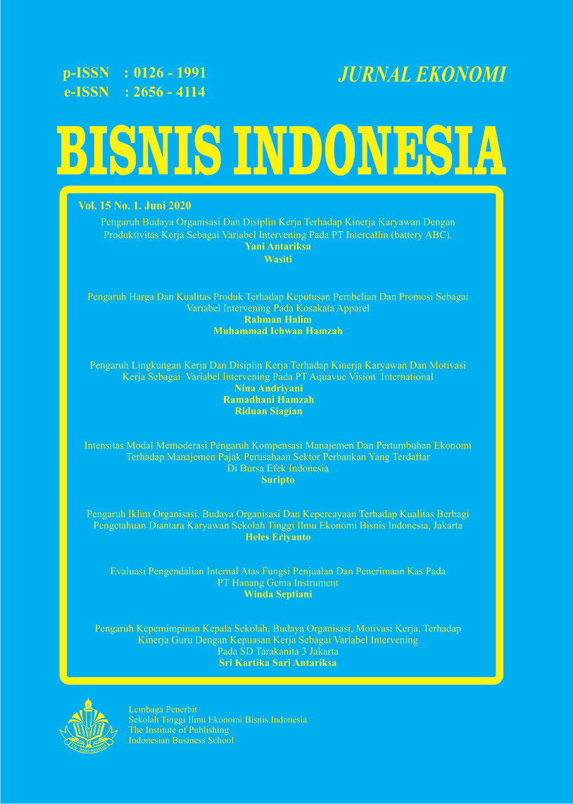					View Vol. 15 No. 1 (2020): JEBI
				