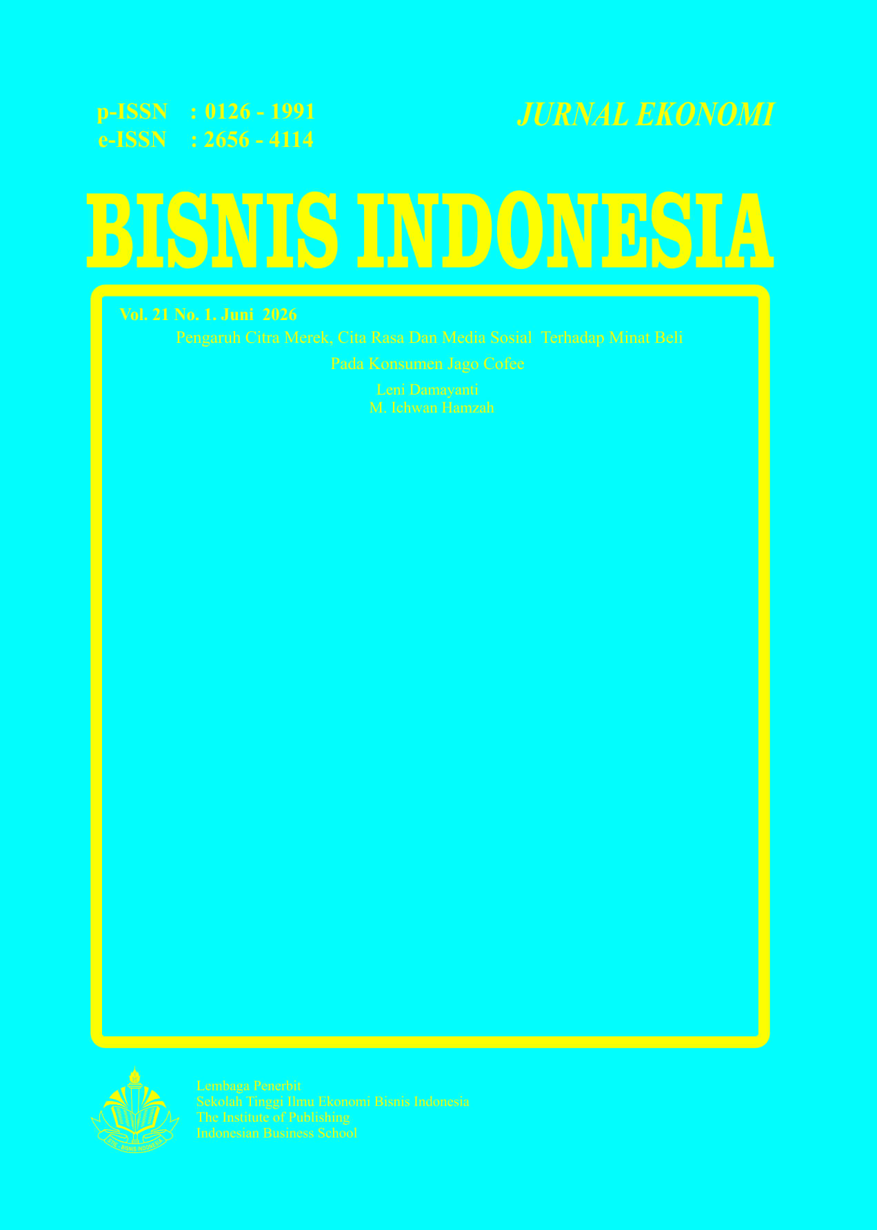 					View Vol. 21 No. 01 (2026): Jurnal Ekonomi Bisnis Indonesia
				
